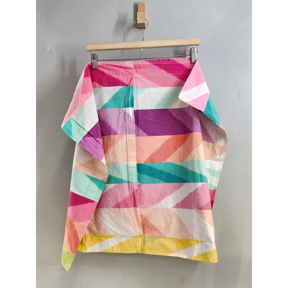 PBteen Pillow Sham Standard Pink Multi Color Stripe Chevron Boho Dorm Decor